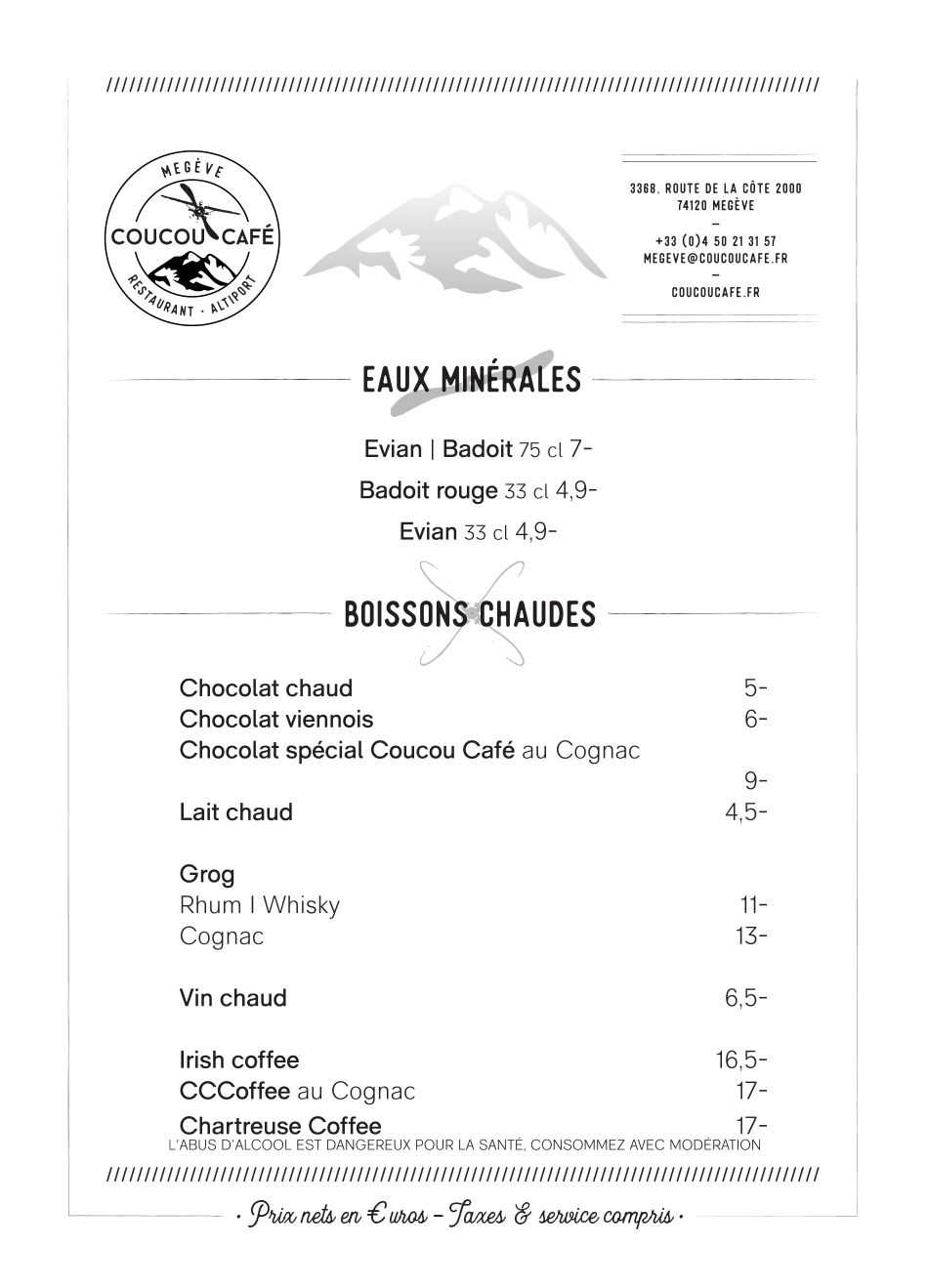 Carte Bar 2026 - Coucou Café