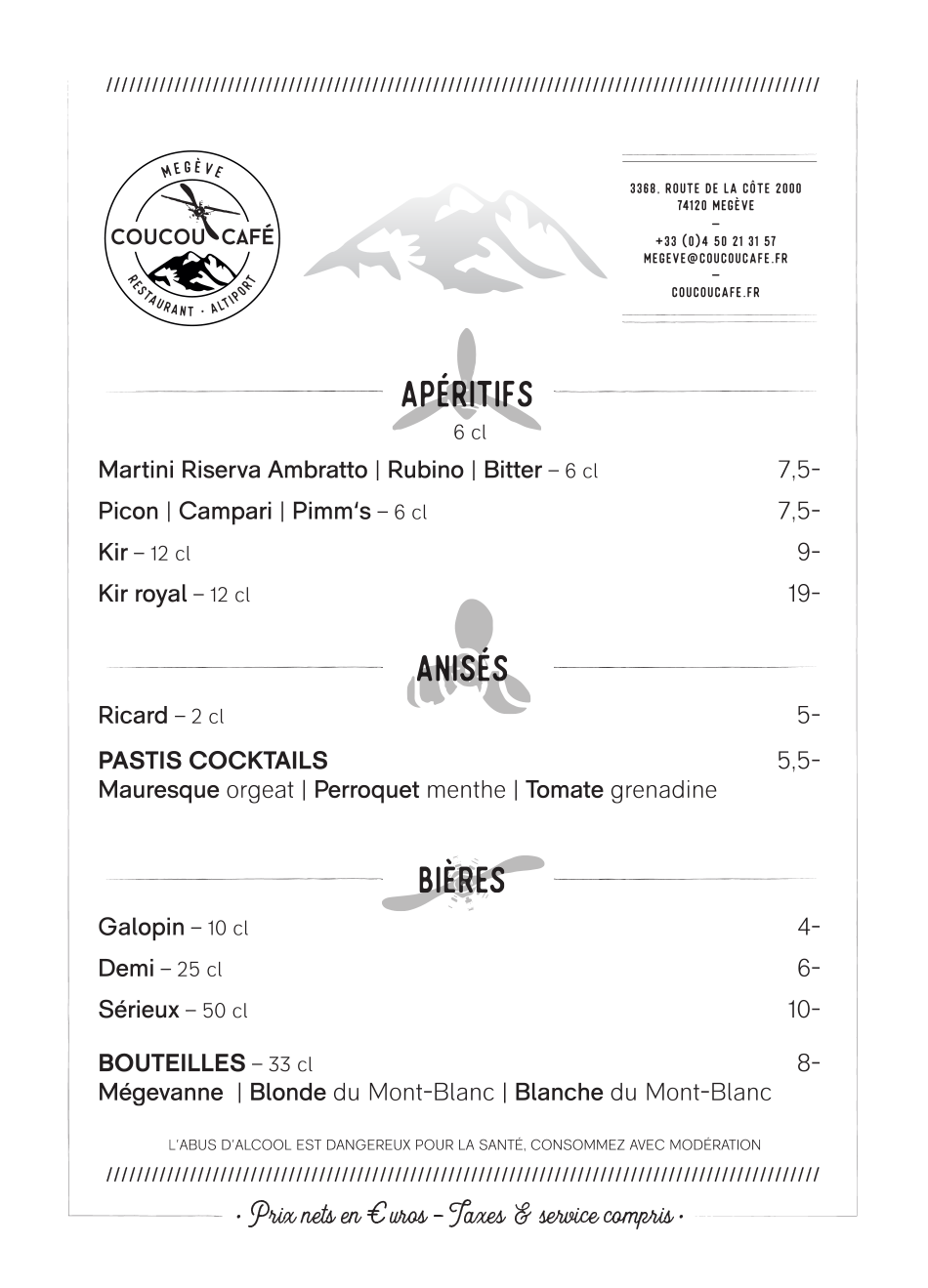 Carte Bar 2026 - Coucou Café