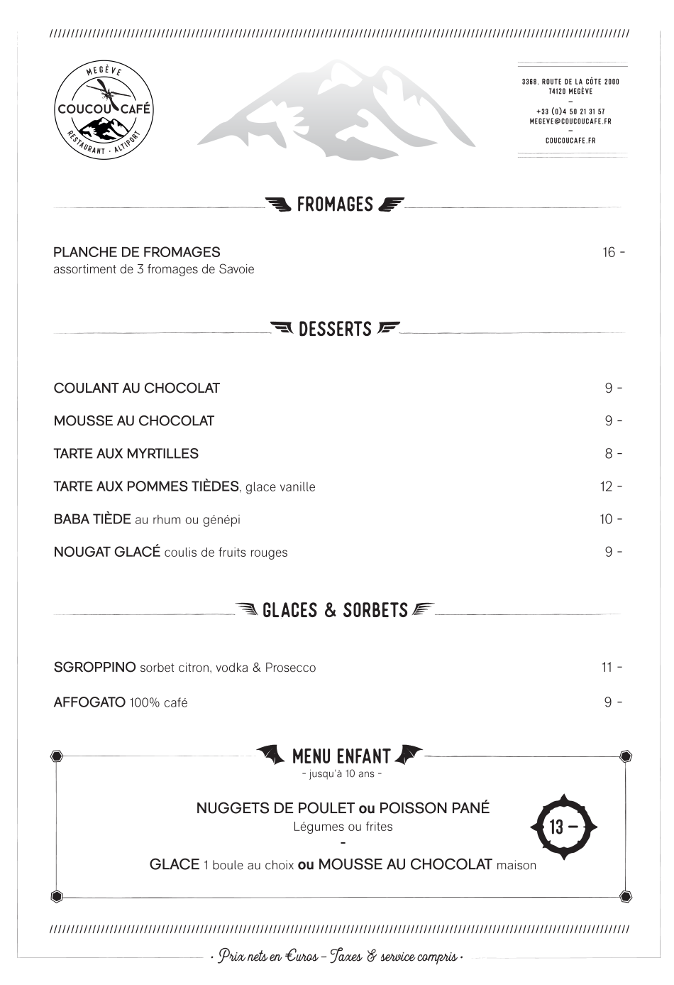 Carte Déjeuner Coucou Café